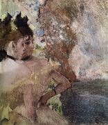 The Female actress in the background Edgar Degas